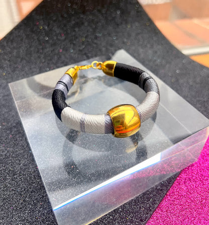 Pulsera Blue Tribal Blanco y negro