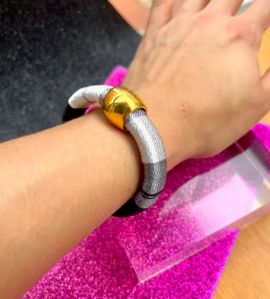 Pulsera Blue Tribal Blanco y negro