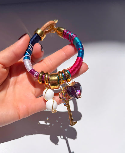Pulsera Marroqui Caramelo Azul Radiante