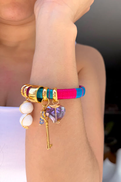 Pulsera Marroqui Caramelo Azul Radiante