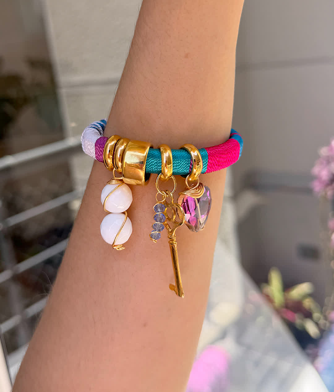 Pulsera Marroqui Caramelo Azul Radiante