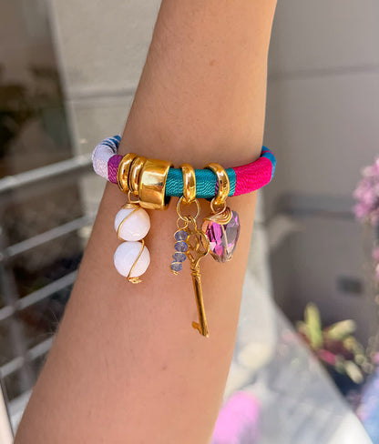 Pulsera Marroqui Caramelo Azul Radiante