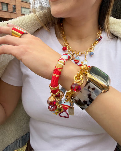 Pulsera Marroqui Caramelo Granate