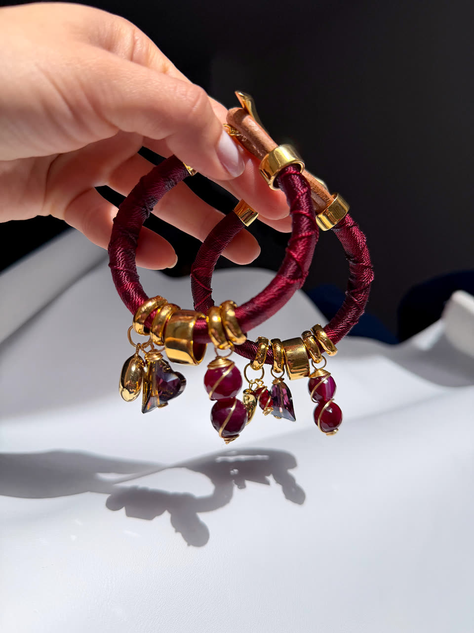 Pulsera Marroqui Caramelo vinotinto