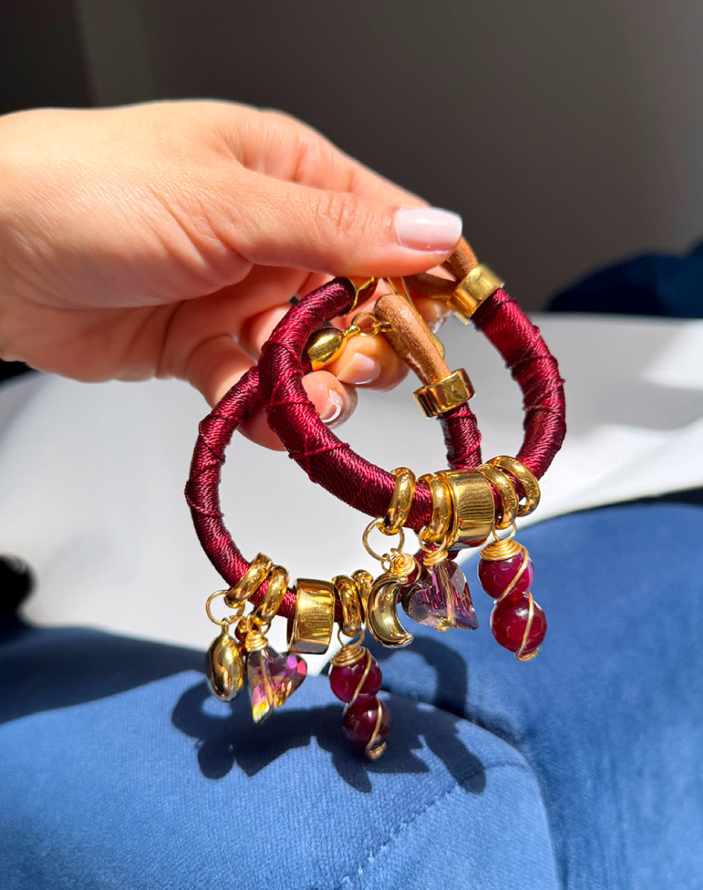Pulsera Marroqui Caramelo vinotinto