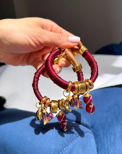 Pulsera Marroqui Caramelo vinotinto
