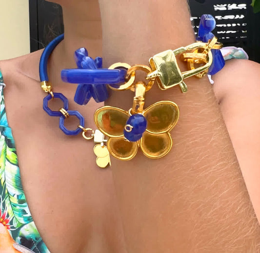 Pulsera Chain Lena Azul rey