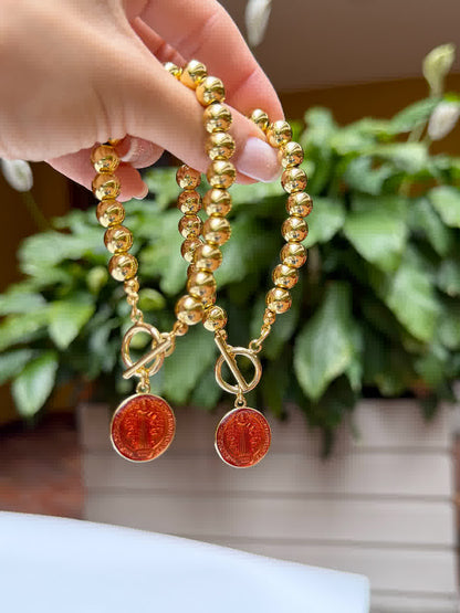 Pulsera Esperanza Dorada dije san benito terracota