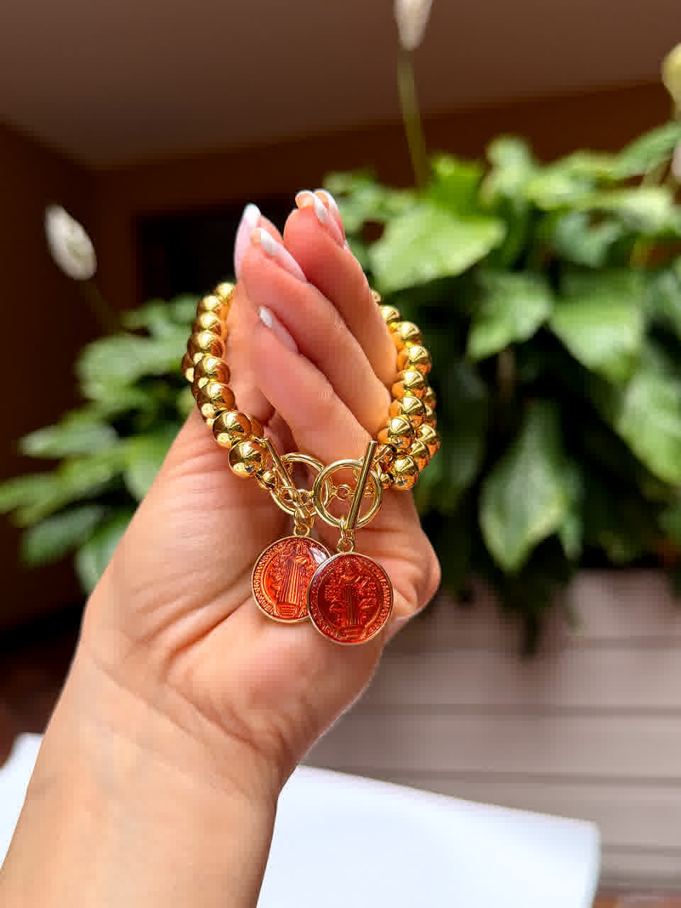 Pulsera Esperanza Dorada dije san benito terracota