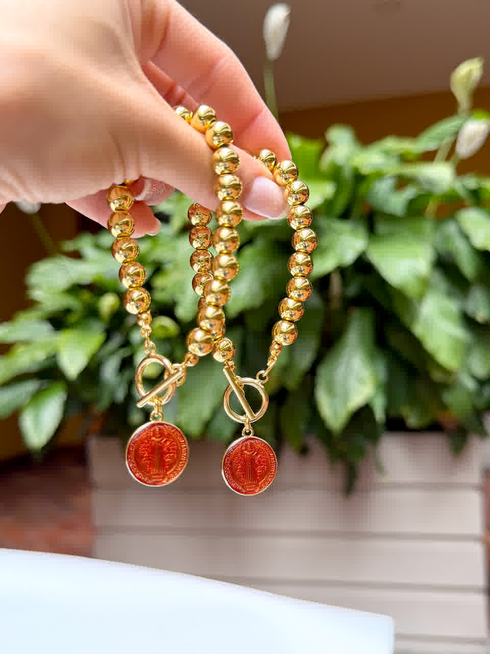 Pulsera Esperanza Dorada dije san benito terracota