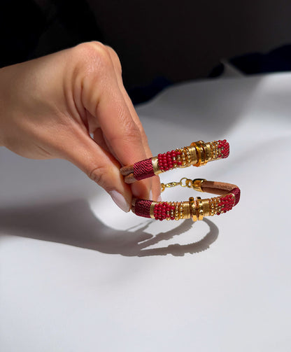 Pulsera Jamaica vinotinto