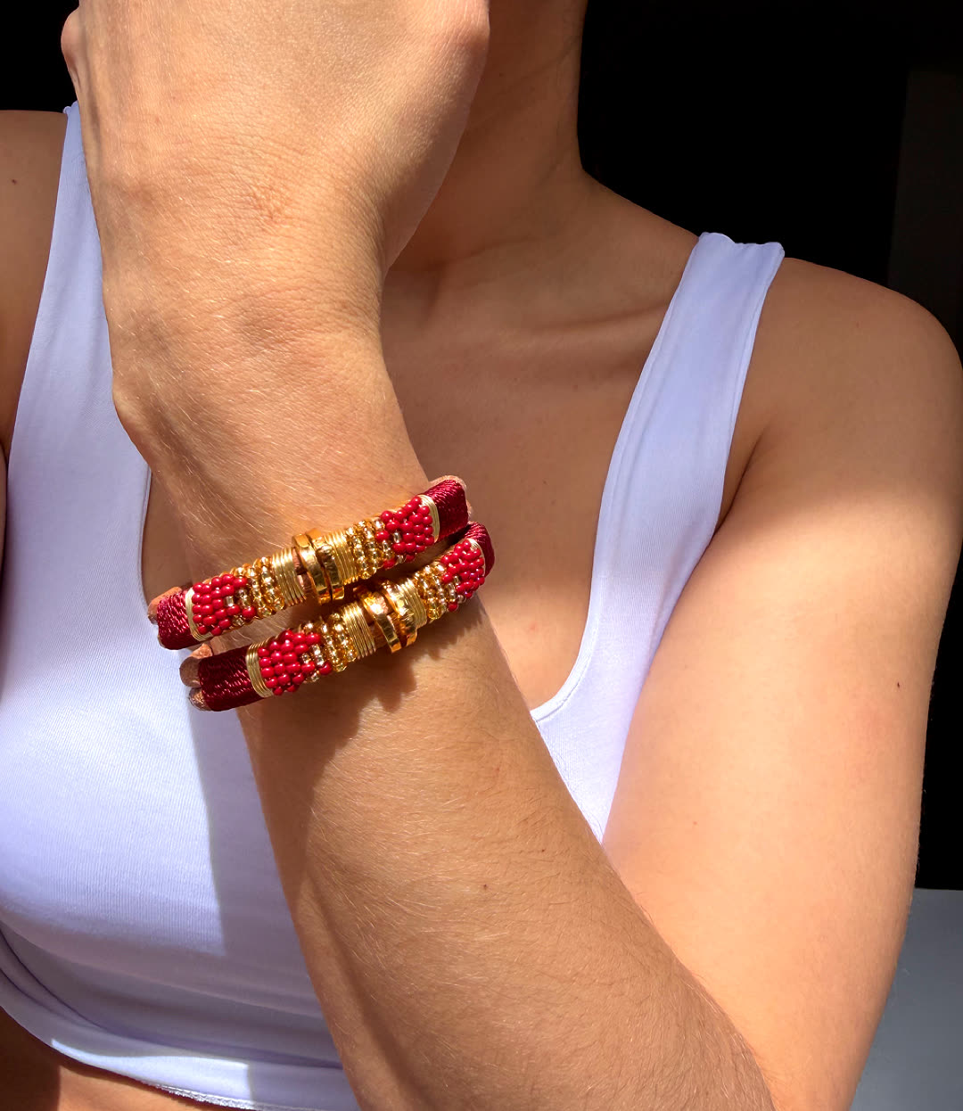 Pulsera Jamaica vinotinto