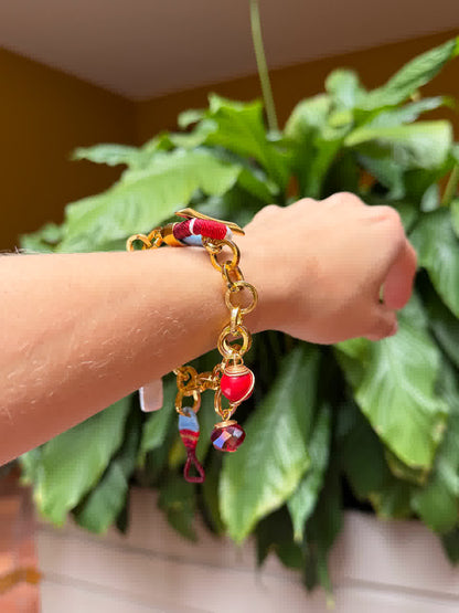 Pulsera Lua granate pez