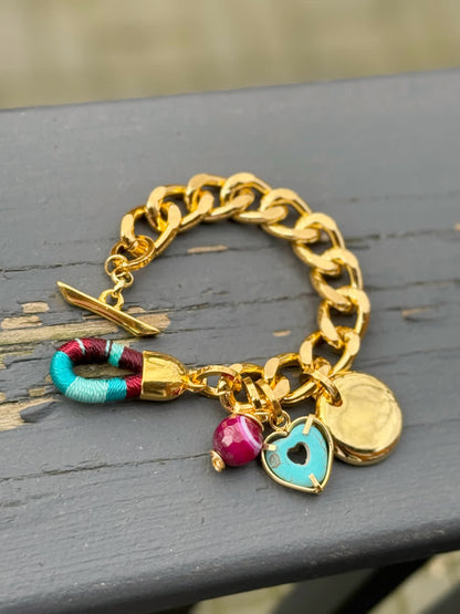 Pulsera Luna vino celeste