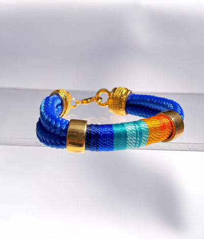 Pulsera Blue Mandala Sencilla Naranjas Azules