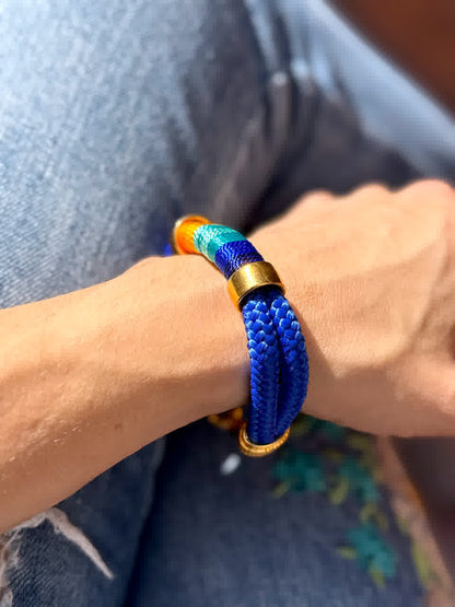 Pulsera Blue Mandala Sencilla Naranjas Azules