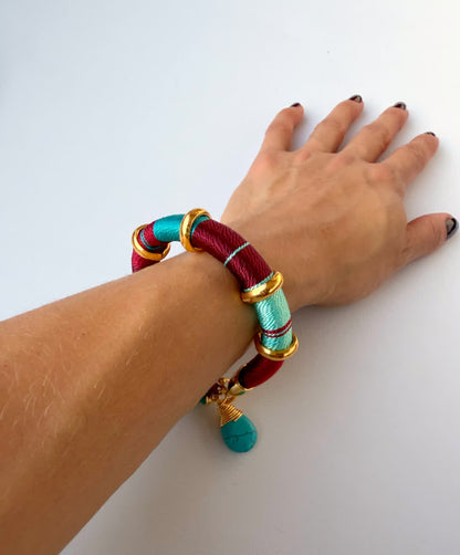 Pulsera Marrakech Vino Celeste