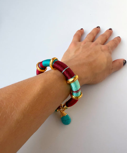 Pulsera Marrakech Vino Celeste