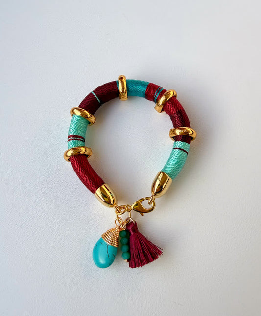 Pulsera Marrakech Vino Celeste