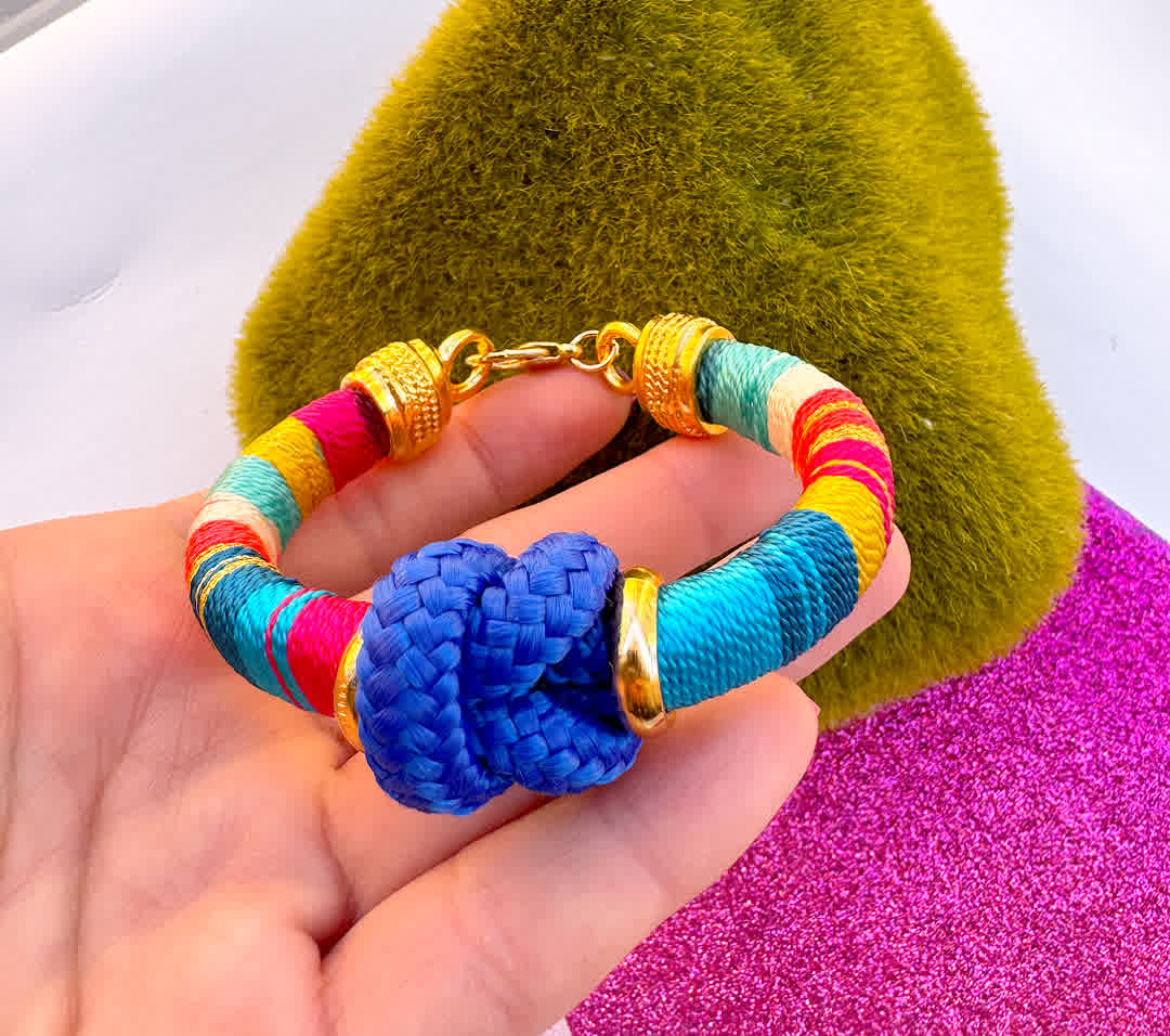 Pulsera Blue Nudo Del Amor Marruecos