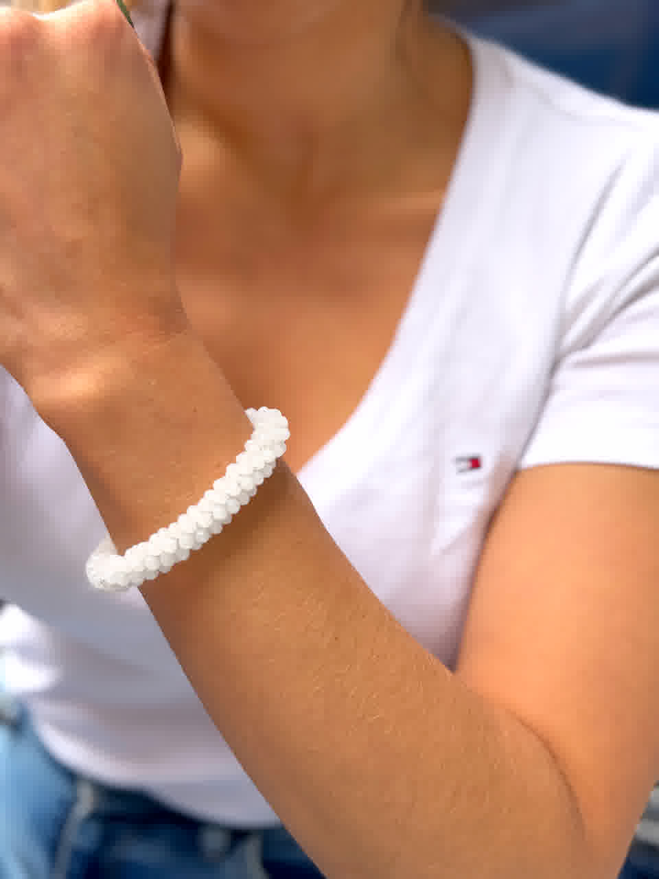 Pulsera Cristal de Murano Blanco