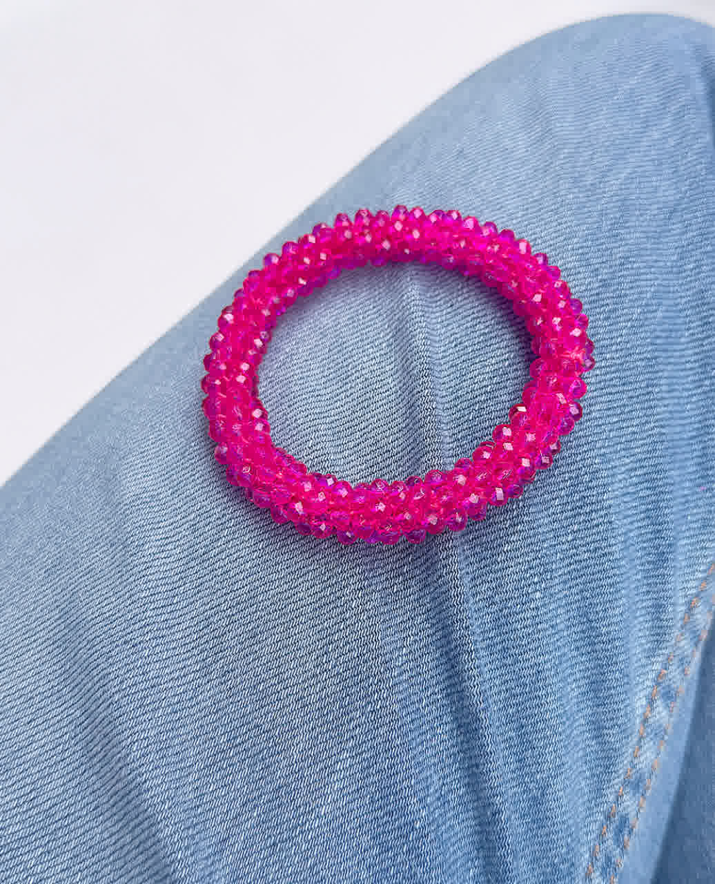 Pulsera Cristal de Murano fucsia
