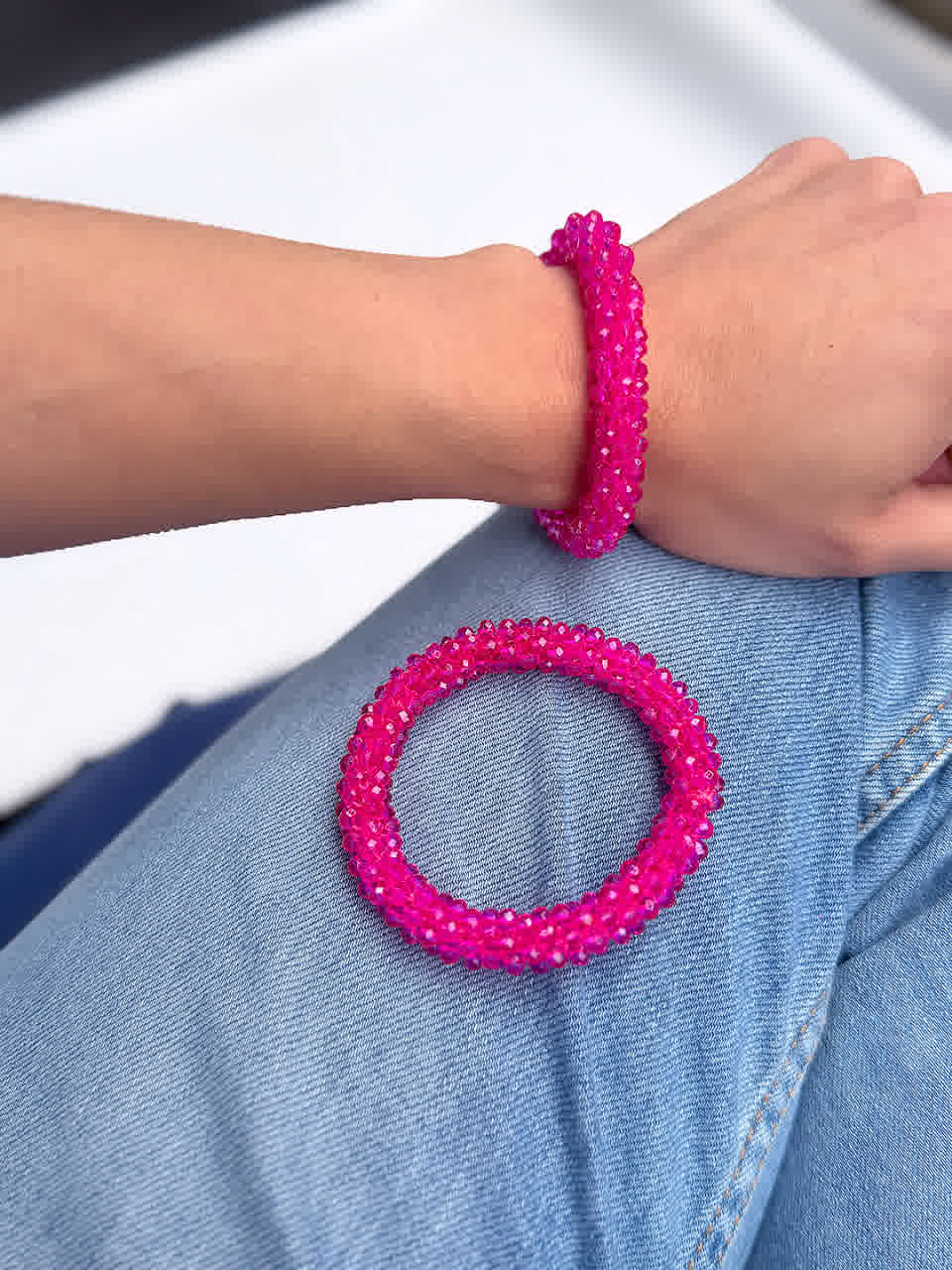 Pulsera Cristal de Murano fucsia