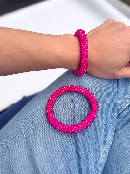 Pulsera Cristal de Murano fucsia