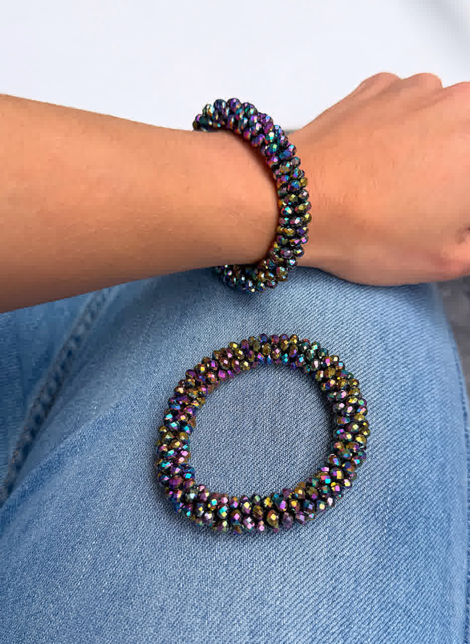 Pulsera Cristal de Murano tornasol multicolor