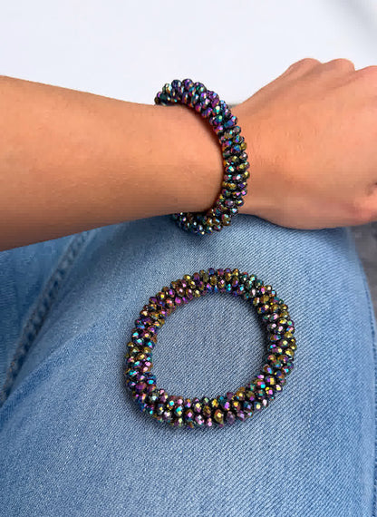 Pulsera Cristal de Murano tornasol multicolor