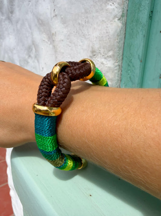 Pulsera Blue Mandala Doble Sencilla Verdes