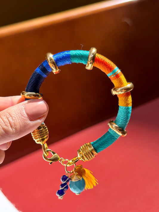 Pulsera Marroqui Marrakech Naranja Azules - Sara´s accesorios