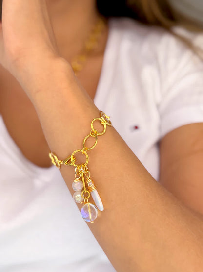 Pulsera Chain Megan White Glam