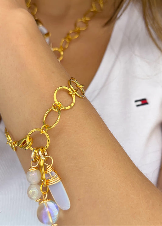 Pulsera Chain Megan White Glam