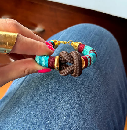 Pulsera Blue Nudo Del Amor Vino Celeste