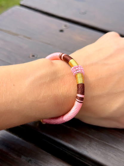 Pulsera Marroqui Suraya Maxi rosa cafe