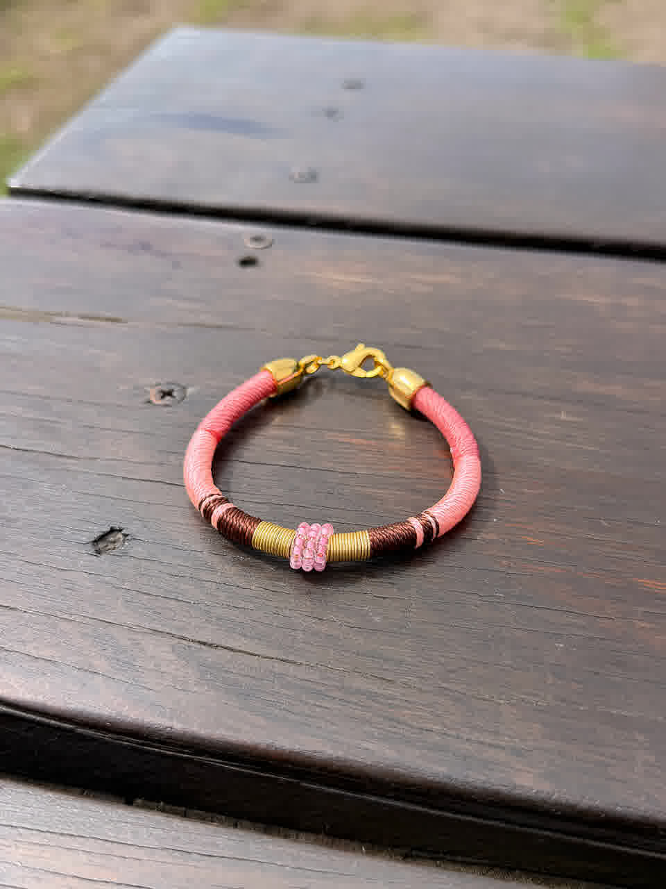 Pulsera Marroqui Suraya Maxi rosa cafe