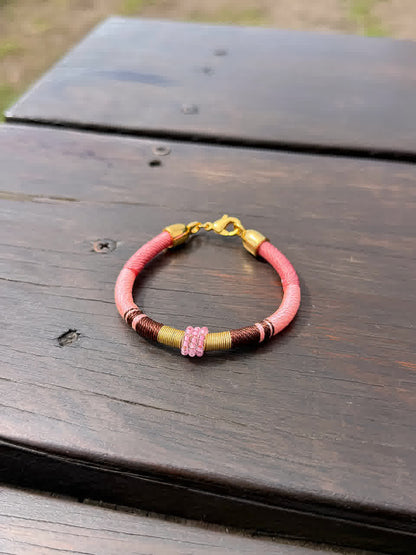 Pulsera Marroqui Suraya Maxi rosa cafe