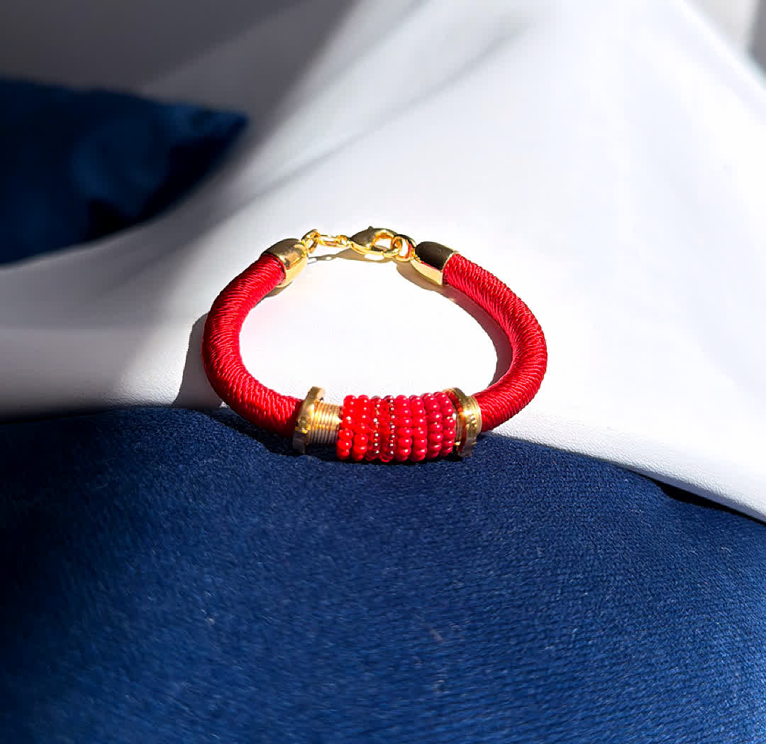 Pulsera Marroqui Suraya Glam rojo - Sara´s accesorios