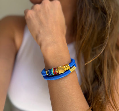 Pulsera Caribe Tortuga Mora Azul - Sara´s accesorios