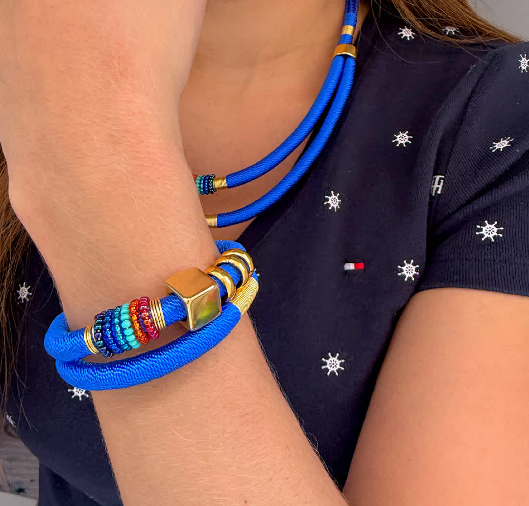 Pulsera Caribe Tortuga Mora Azul - Sara´s accesorios