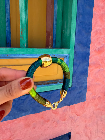 Pulsera Blue Tribal Verdes