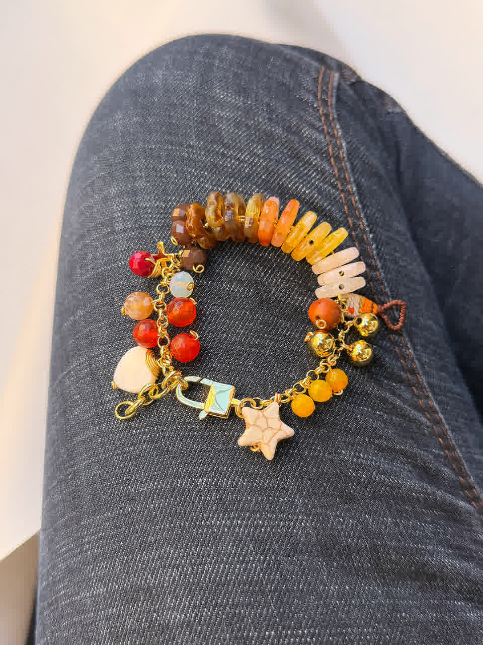 Pulsera Vida de Jesús fucsia café