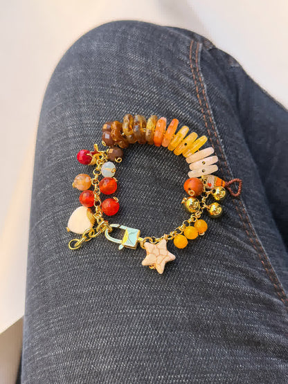 Pulsera Vida de Jesús fucsia café