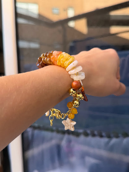 Pulsera Vida de Jesús fucsia café