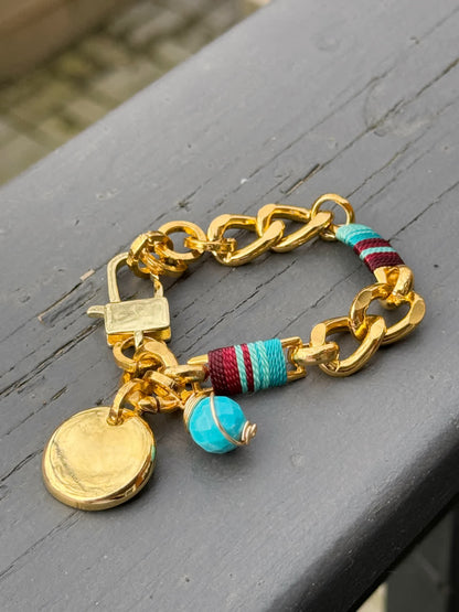 Pulsera Tanok vino celeste