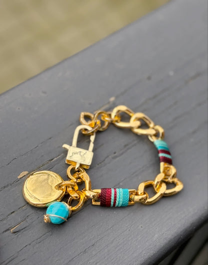 Pulsera Tanok vino celeste