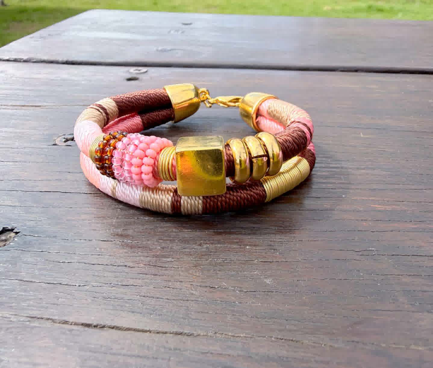 Pulsera Caribe Tortuga Rosa Café - Sara´s accesorios