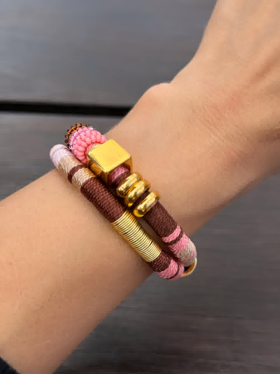 Pulsera Caribe Tortuga Rosa Café - Sara´s accesorios