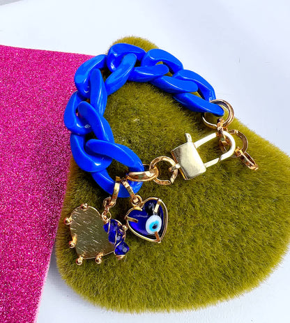 Pulsera Chain Veronica Azul Rey